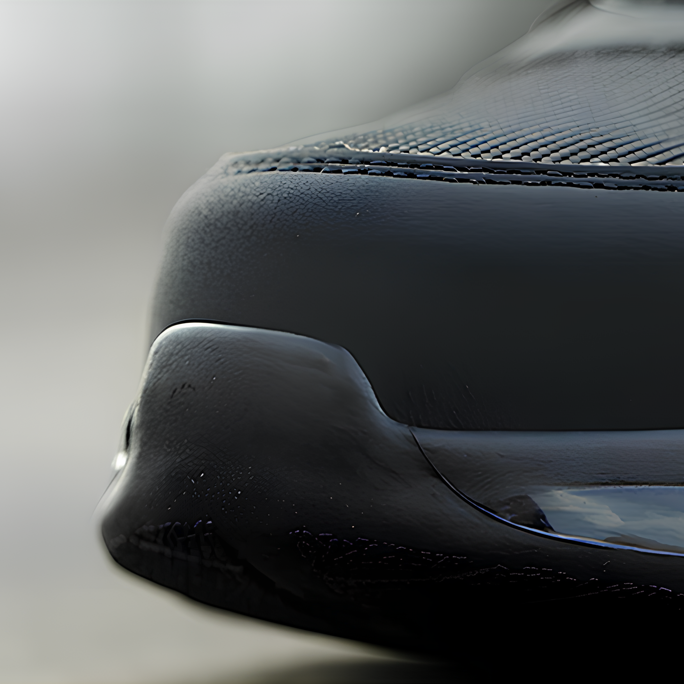 Close-up of a kevlar sole sneaker with a blurred background